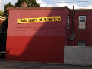 A building side we saw in Philadelphia Across the street was a Bank of America office